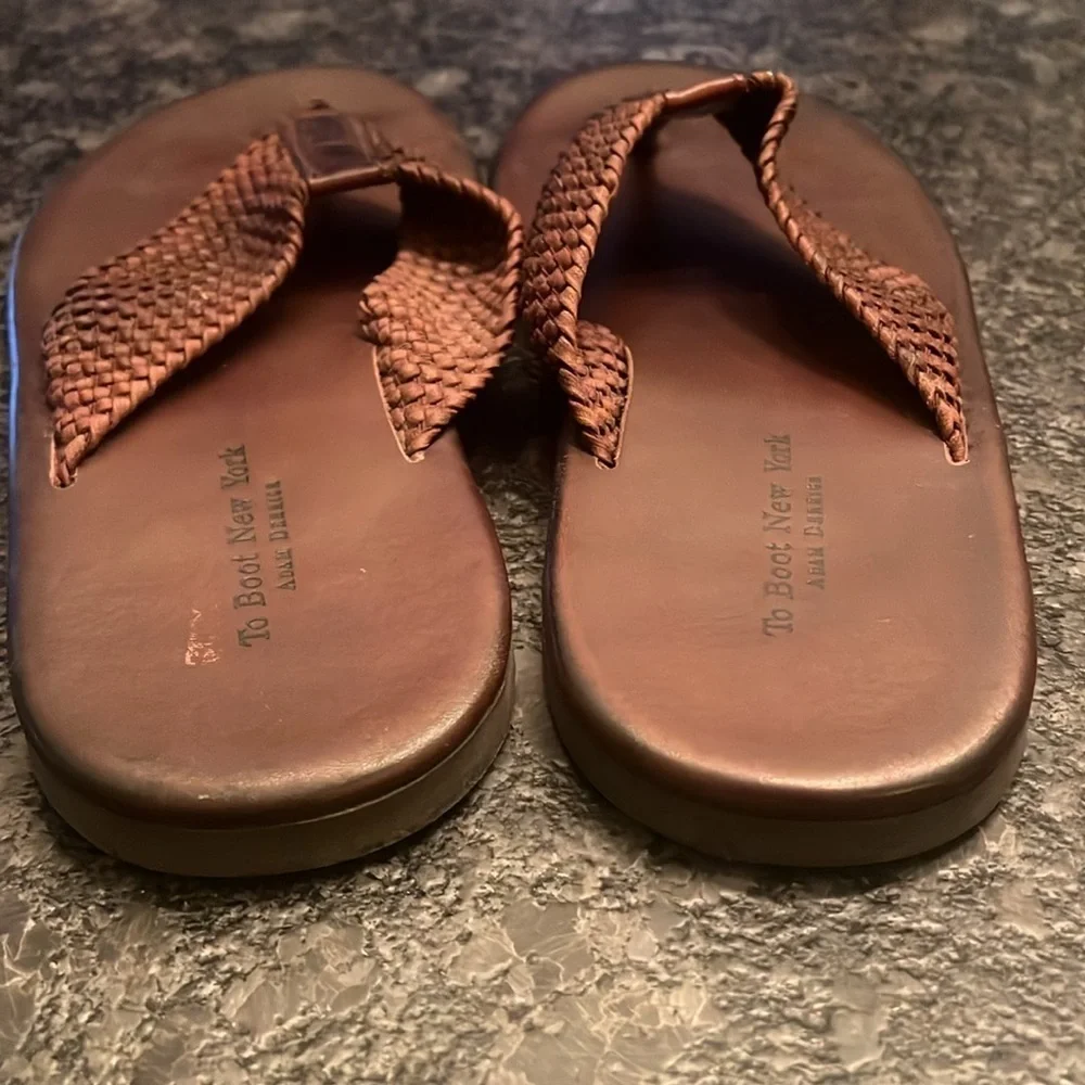 To Boot New York Sz 13 Men’s Leather Woven Flip Flop Sandals